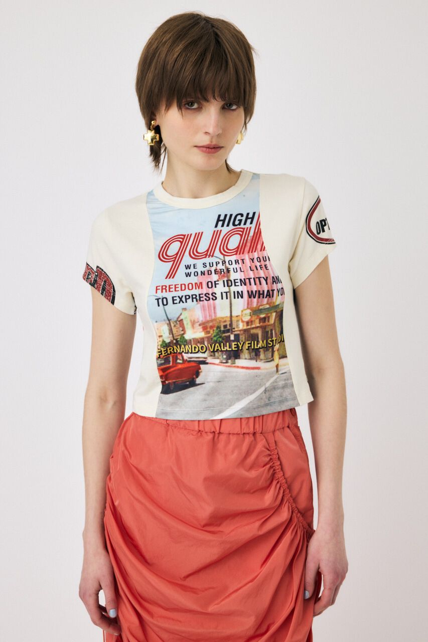 MOUSSY「REMAKE PRINT TINY Tシャツ」|Tシャツ・カットソー|