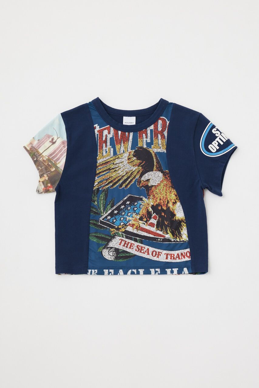 MOUSSY「REMAKE PRINT TINY Tシャツ」|Tシャツ・カットソー|NVY