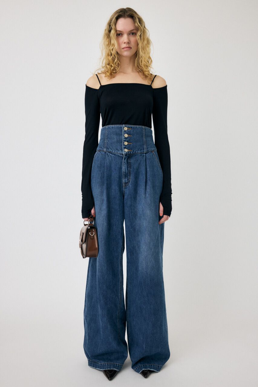 MOUSSY「CORSET DESIGN BAGGY」|デニム|