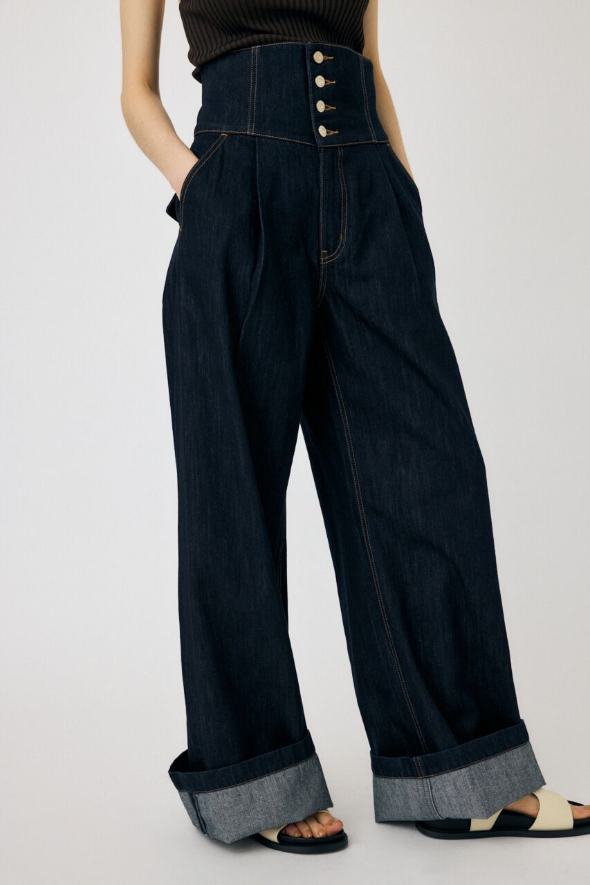 MOUSSY「CORSET DESIGN BAGGY」|デニム|