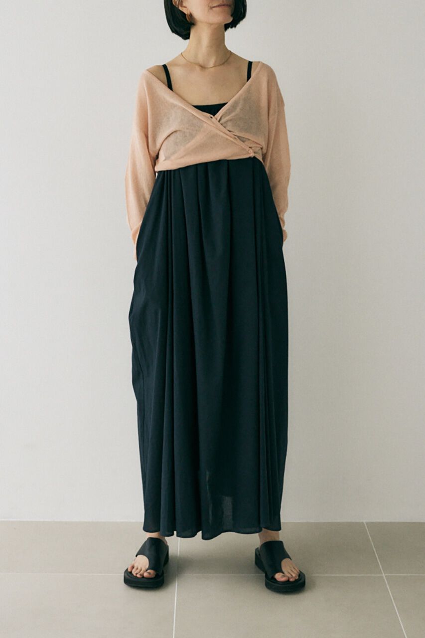 MOUSSY「ｵｰｶﾞﾆｯｸｺｯﾄﾝ使用 たっぷりのｷﾞｬｻﾞｰを用いたﾍﾞｱﾀｲ」|ワンピース|