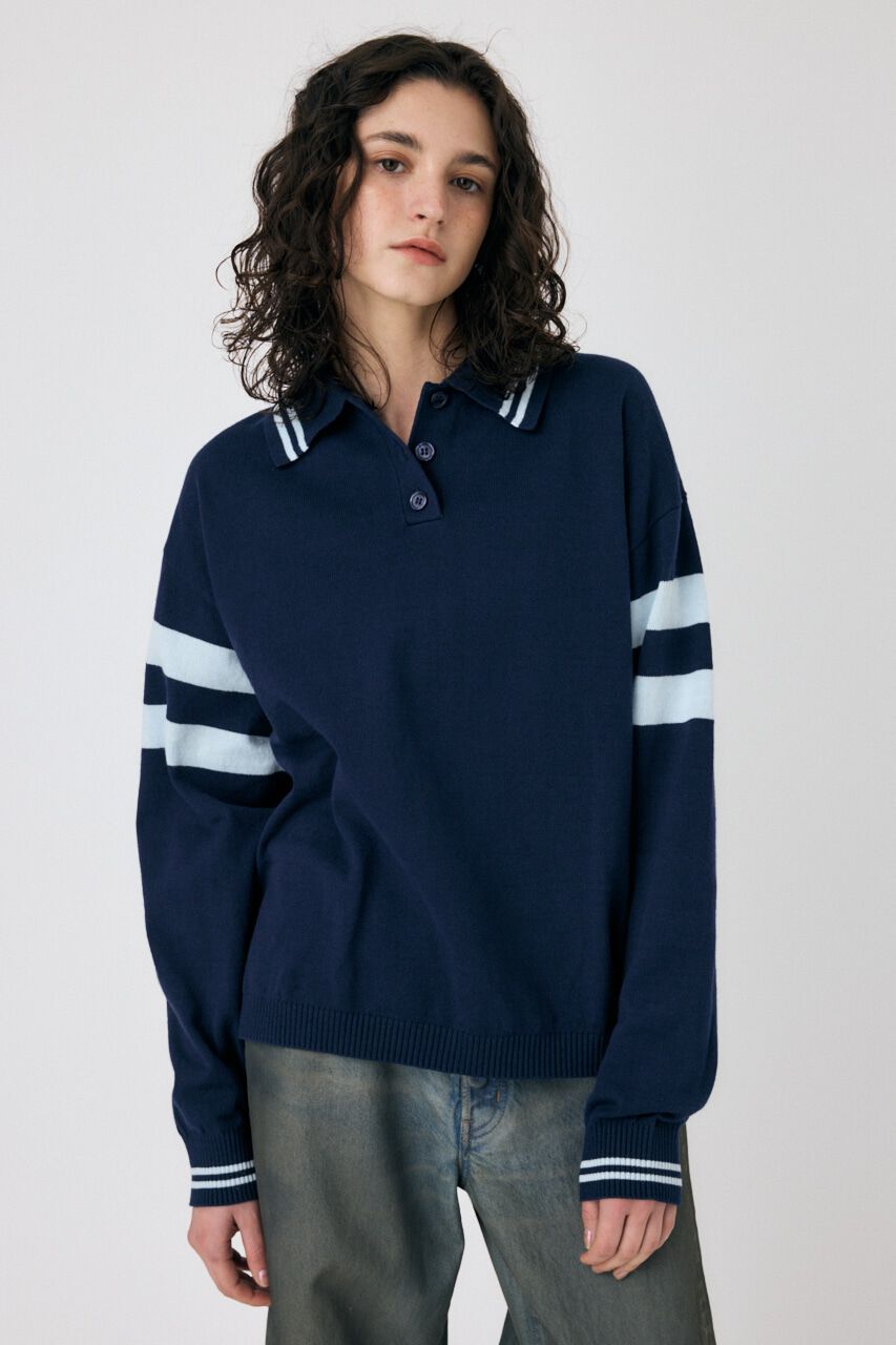 MOUSSY「RUGGER ニットポロ」|ニット・セーター|NVY