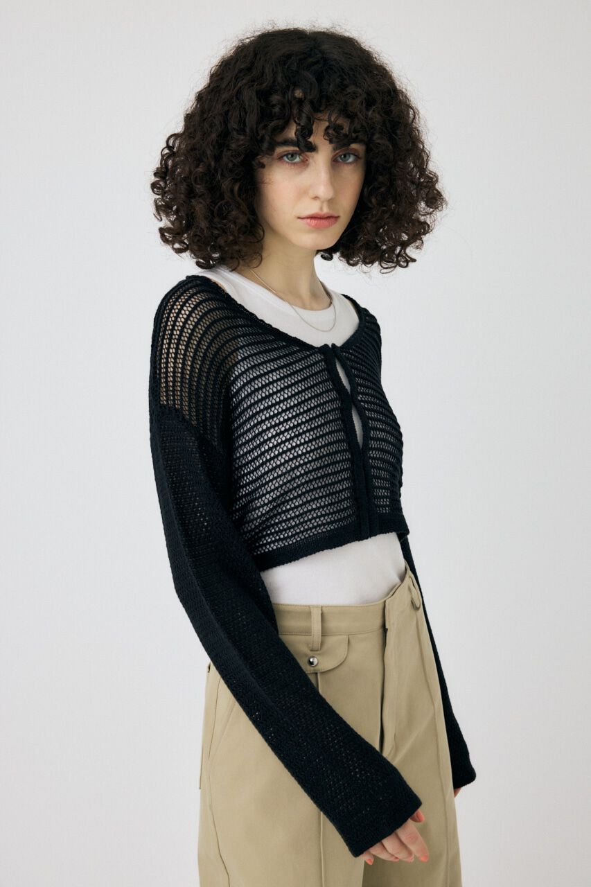 MOUSSY「OPEN WORK KNIT カーディガン」|カーディガン|