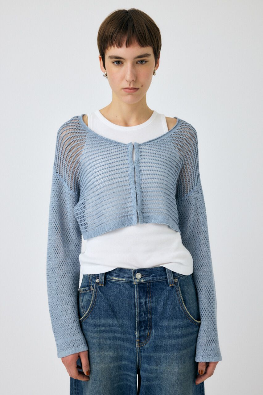 MOUSSY「OPEN WORK KNIT カーディガン」|カーディガン|
