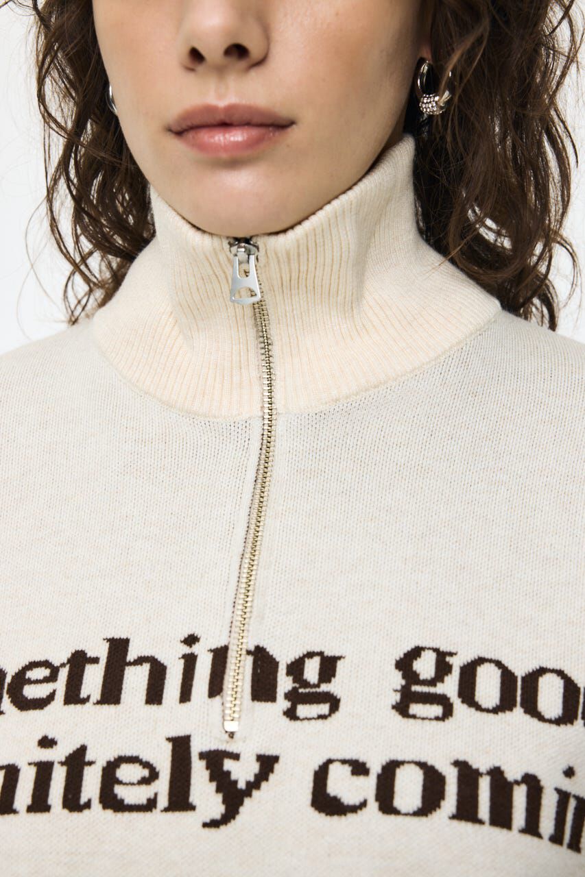 MOUSSY「LETTERED HALF ZIPセーター」|ニット・セーター|