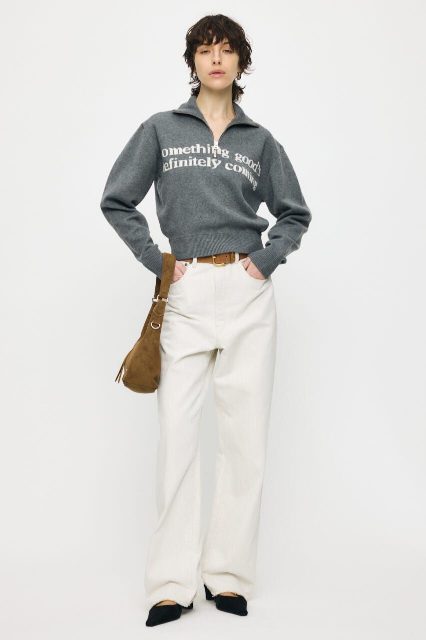 MOUSSY「LETTERED HALF ZIPセーター」|ニット・セーター|
