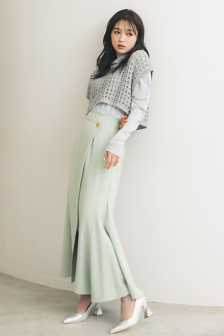 rienda「ラップデザインハイウエストマーメイドSK」|スカート|L/GRN1