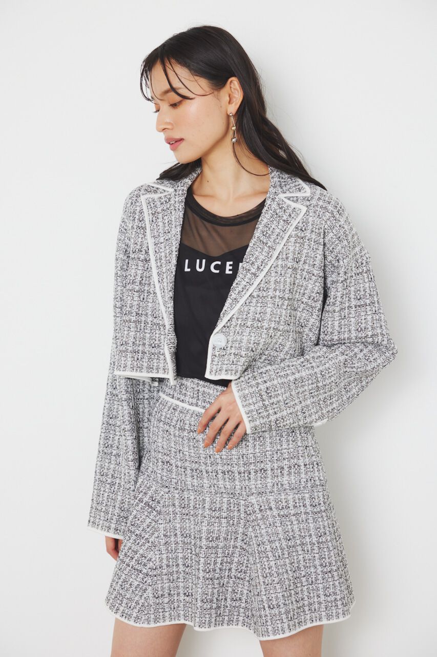 rienda「クロップドWテーラードツイードKnit JK」|その他|