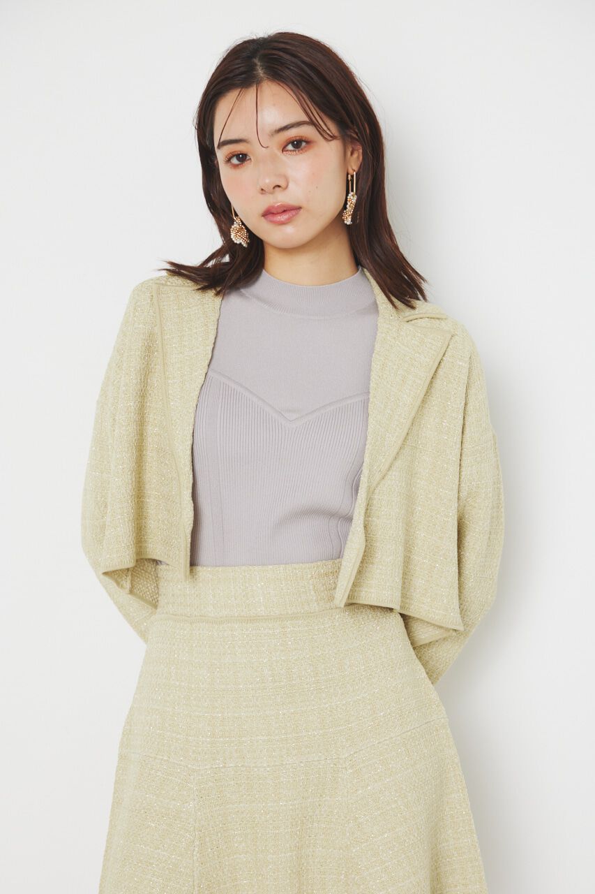 rienda「クロップドWテーラードツイードKnit JK」|その他|