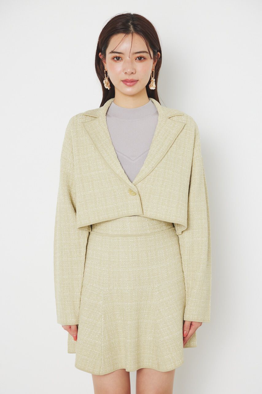 rienda「クロップドWテーラードツイードKnit JK」|その他|