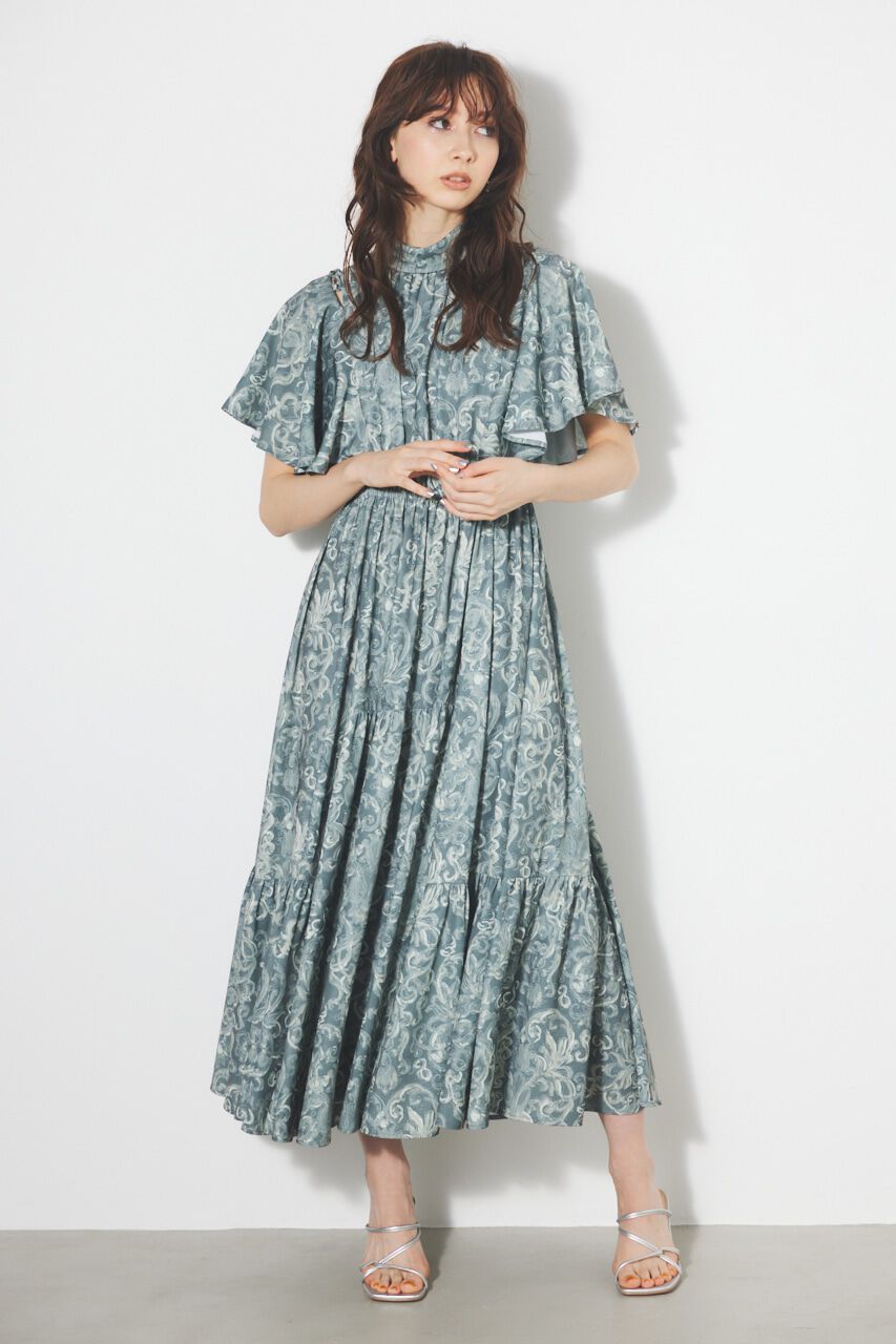 rienda「スリットショルダーフレアSLV OP」|ワンピース|