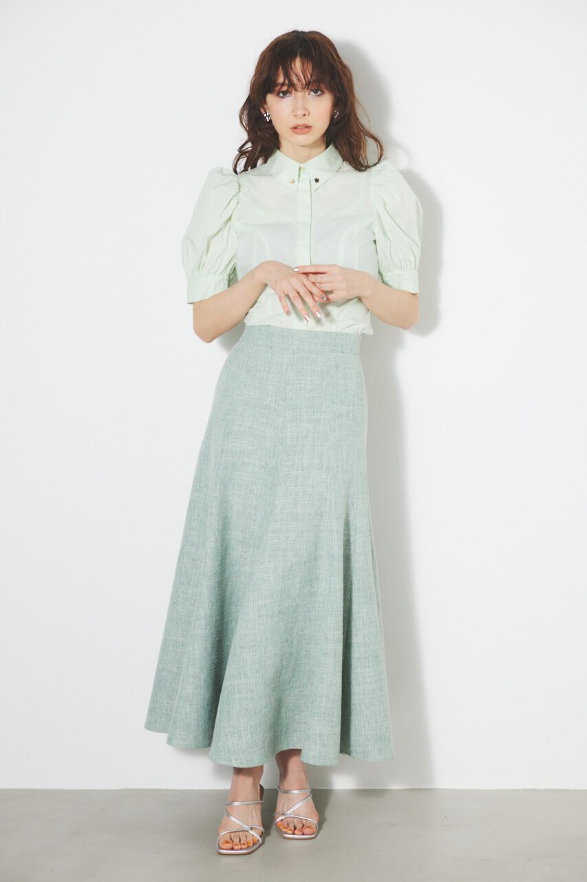 rienda「アシンメトリーパネルツイードJ/WフレアSK」|スカート|