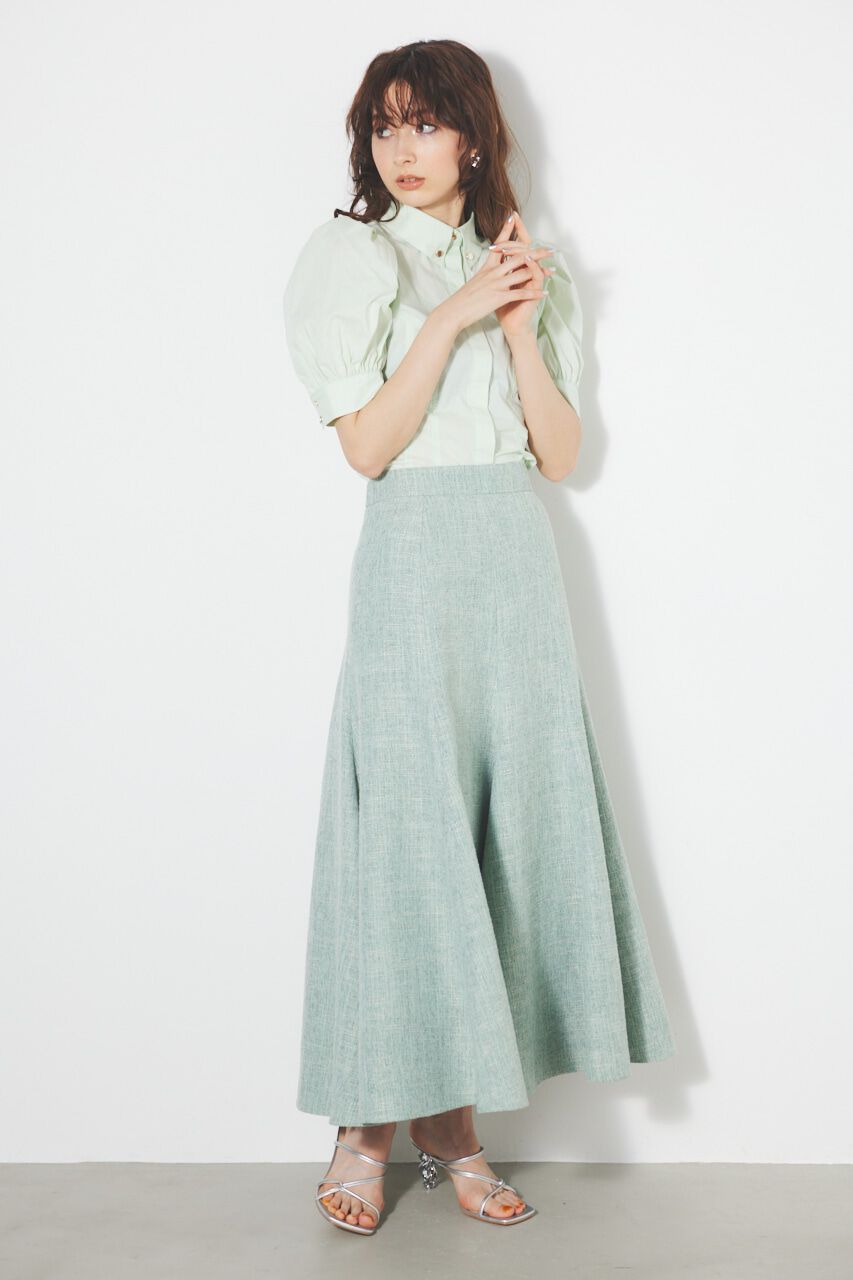 rienda「アシンメトリーパネルツイードJ/WフレアSK」|スカート|