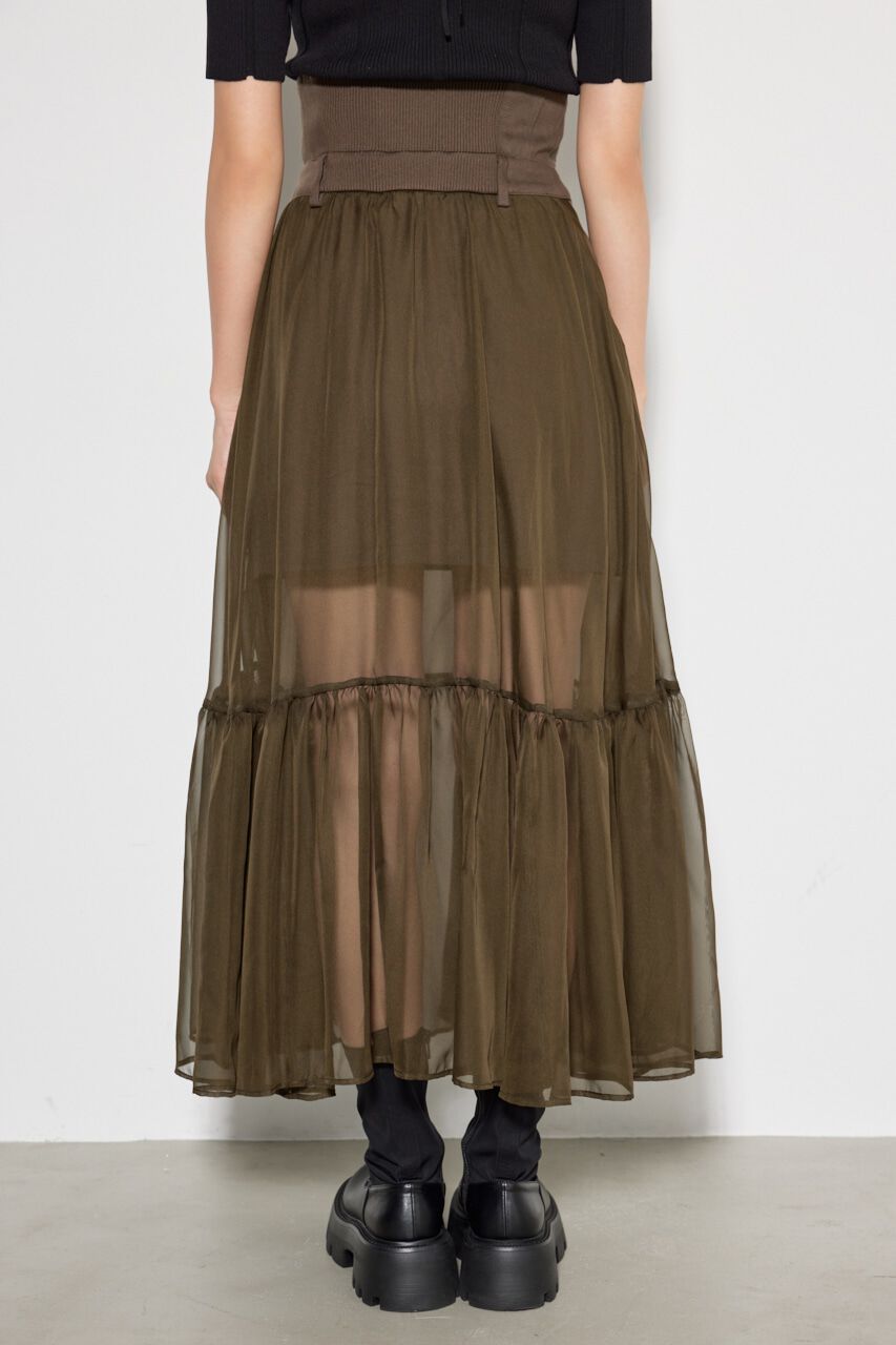 rienda「コルセットライクシアーコンビJ/WフレアSK」|スカート|