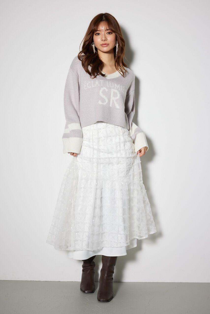 rienda「スパンコールチュールセミマーメイドスカート」|スカート|