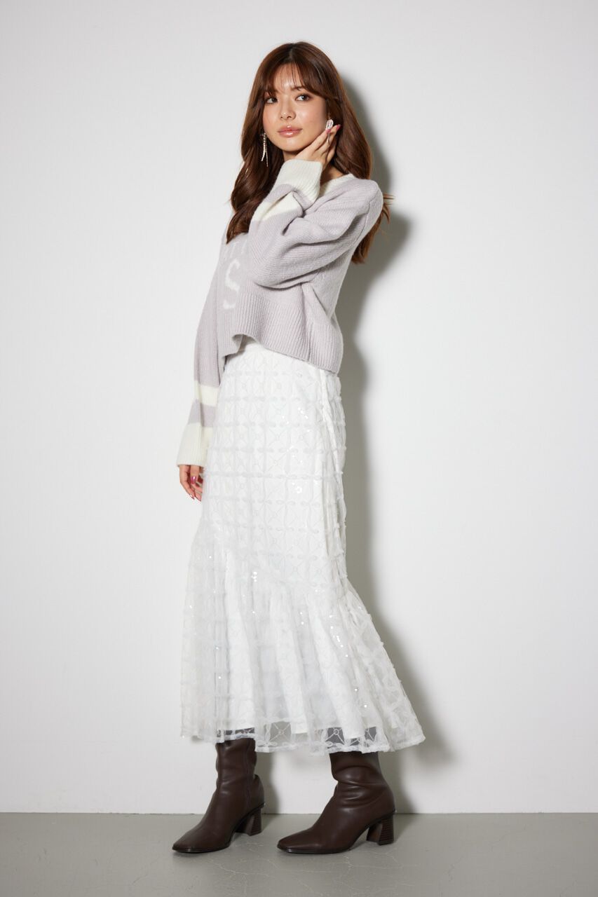 rienda「スパンコールチュールセミマーメイドスカート」|スカート|