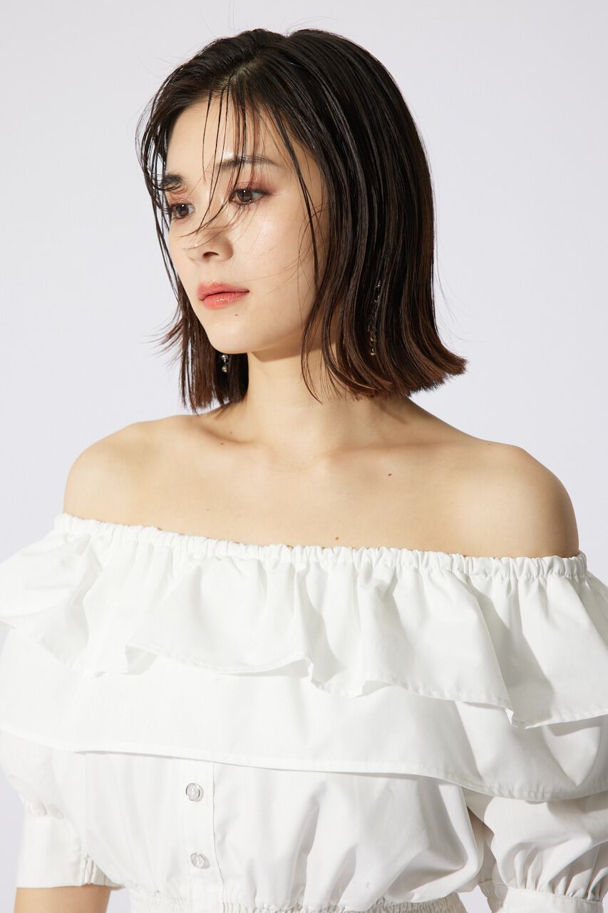 rienda「2WAYオフショルダーショートトップス」|シャツ・ブラウス|