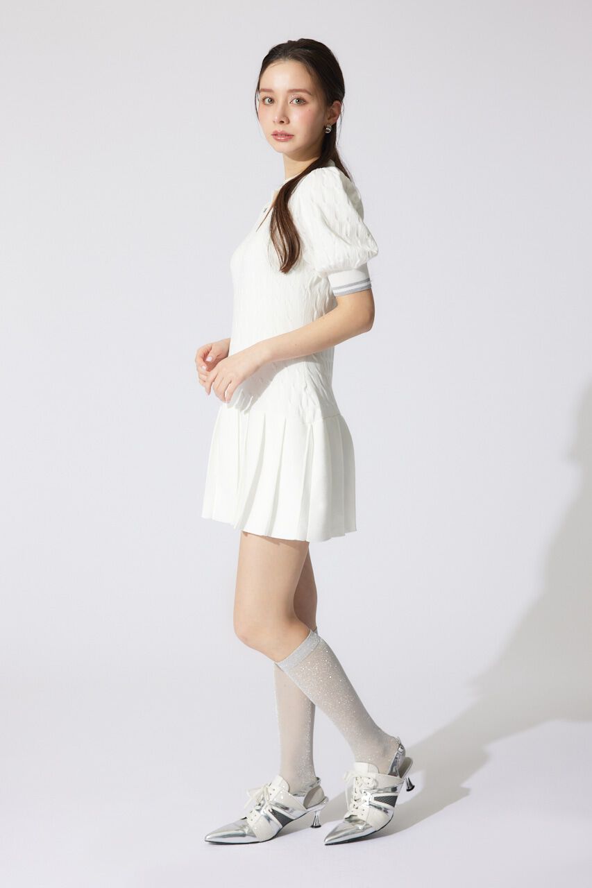 rienda「スキッパーデザインニットミニワンピース」|ワンピース|