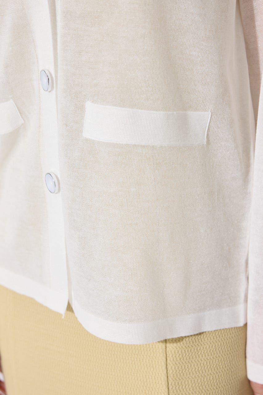 rienda「テーラーカラーシアーニットカーディガン」|カーディガン|