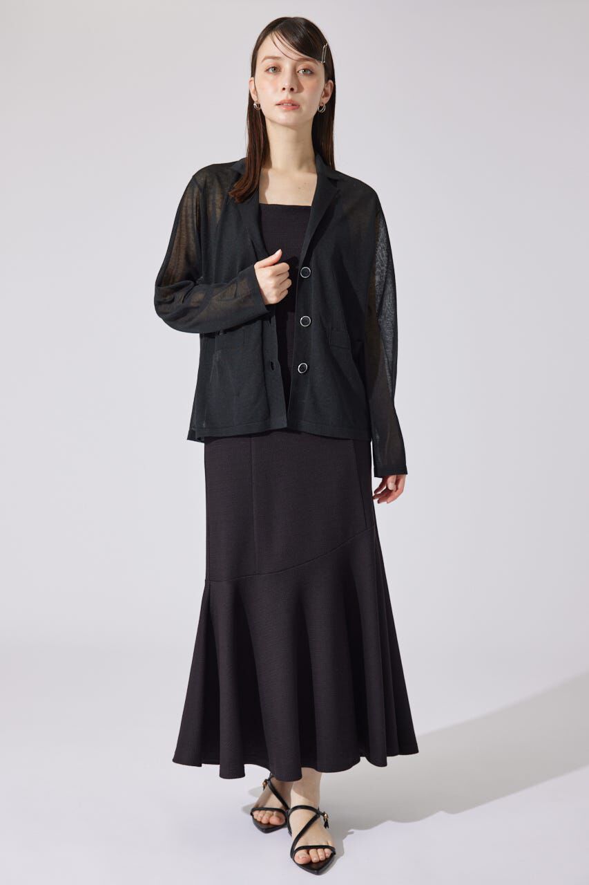 rienda「テーラーカラーシアーニットカーディガン」|カーディガン|