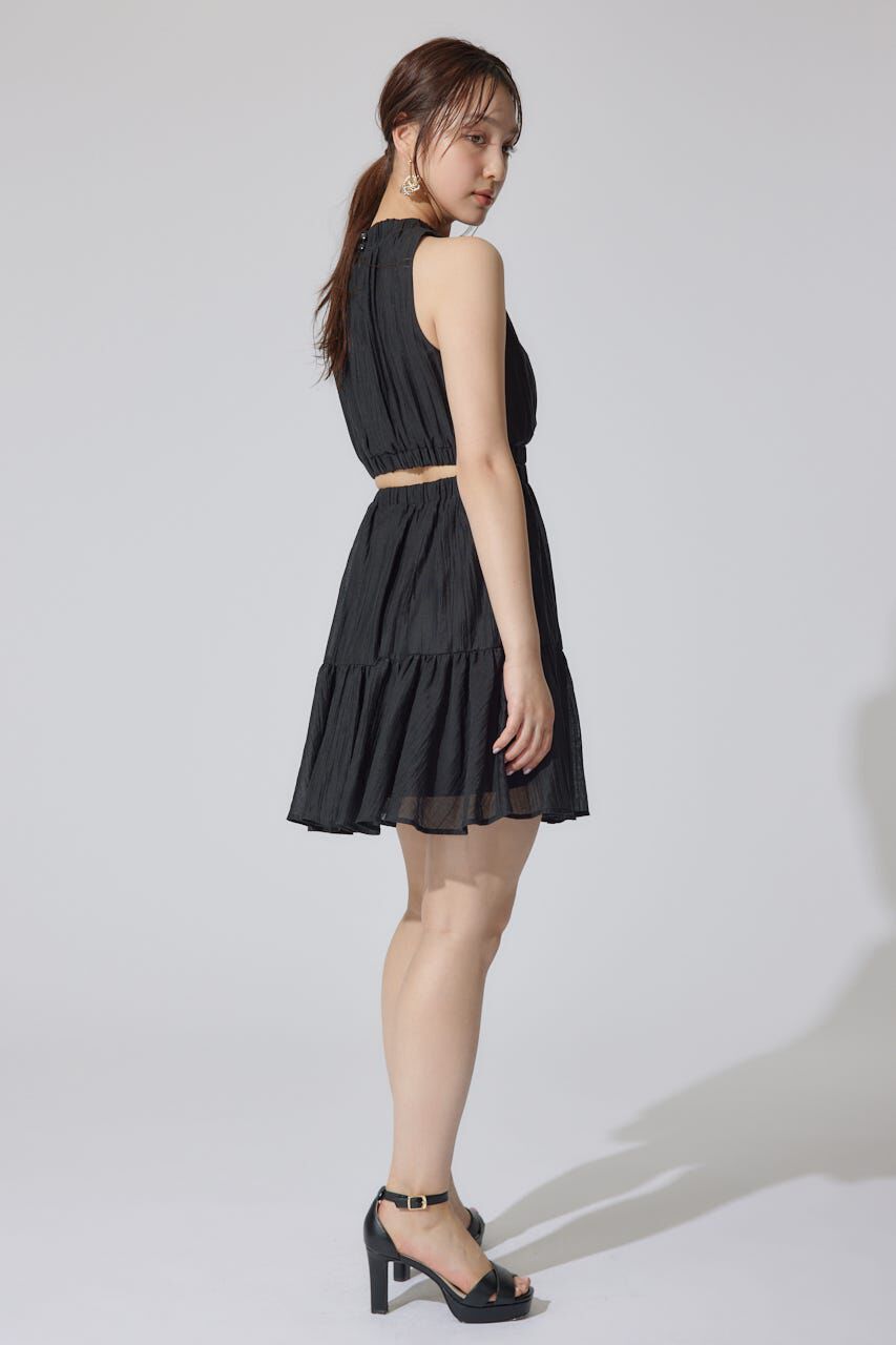 rienda「ホルターネックギャザーミニフレアワンピース」|ワンピース|