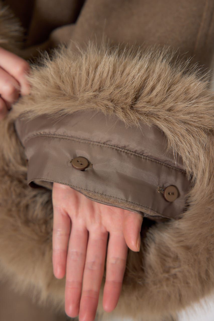 rienda「ウールMIXフードポンチョコート」|その他|