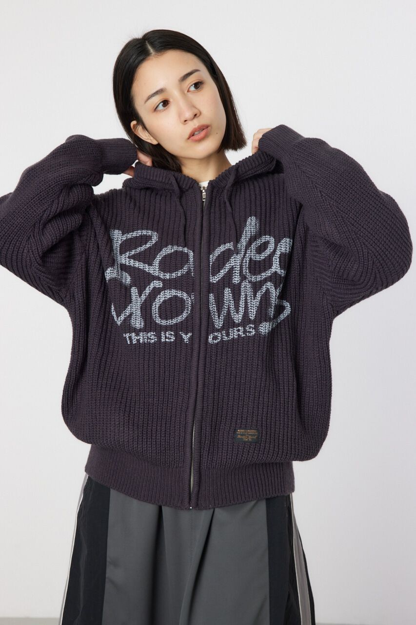 RODEO CROWNS「LOGO畦ニットジップフーディー」|パーカー|