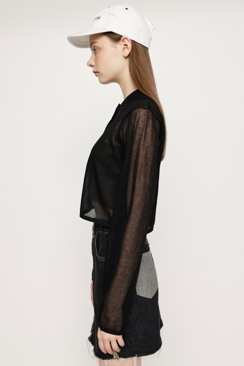 SLY「SHEER COLLAR カーディガン」|カーディガン|