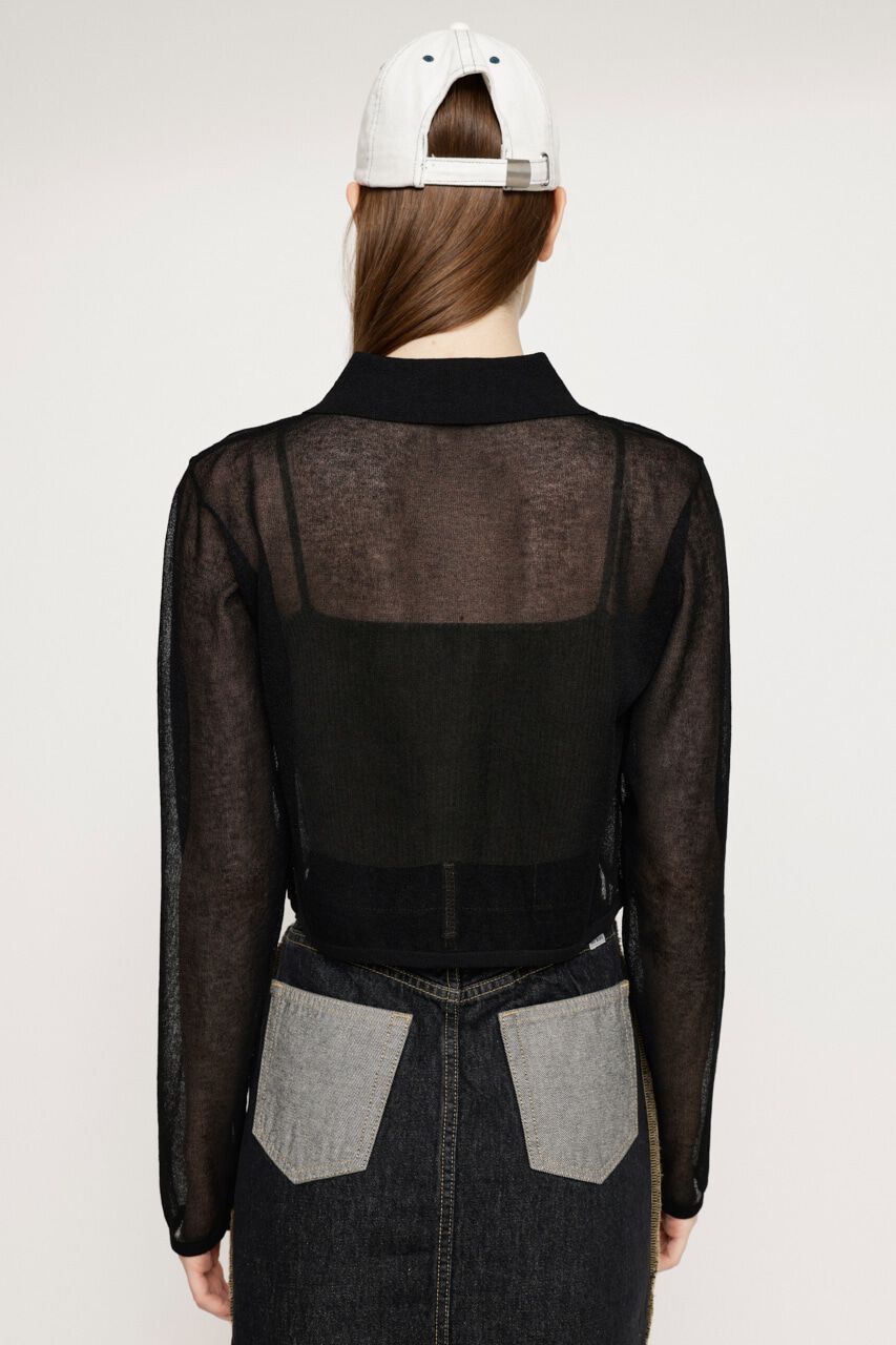 SLY「SHEER COLLAR カーディガン」|カーディガン|