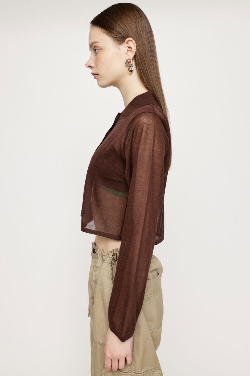 SLY「SHEER COLLAR カーディガン」|カーディガン|