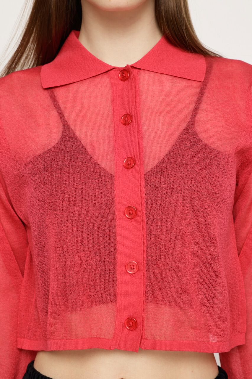 SLY「SHEER COLLAR カーディガン」|カーディガン|