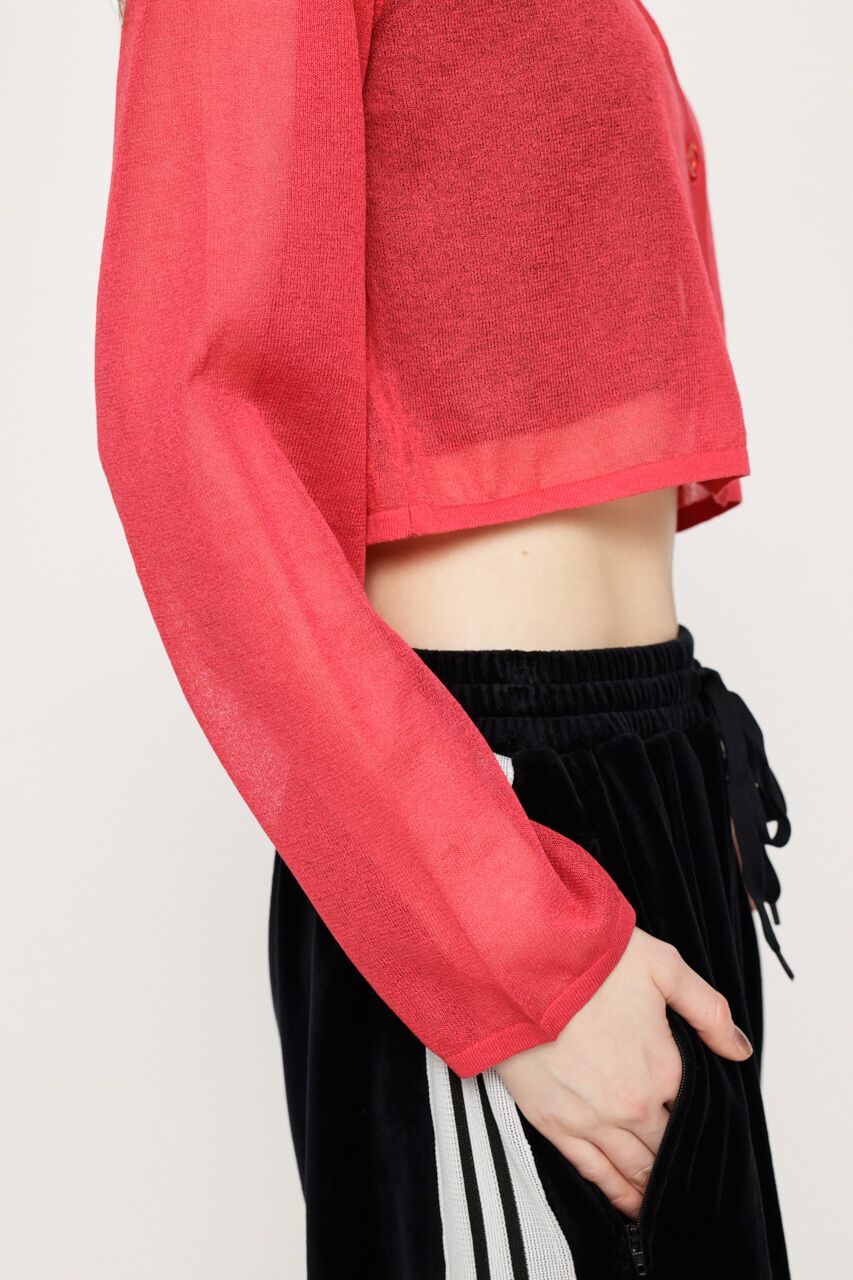 SLY「SHEER COLLAR カーディガン」|カーディガン|