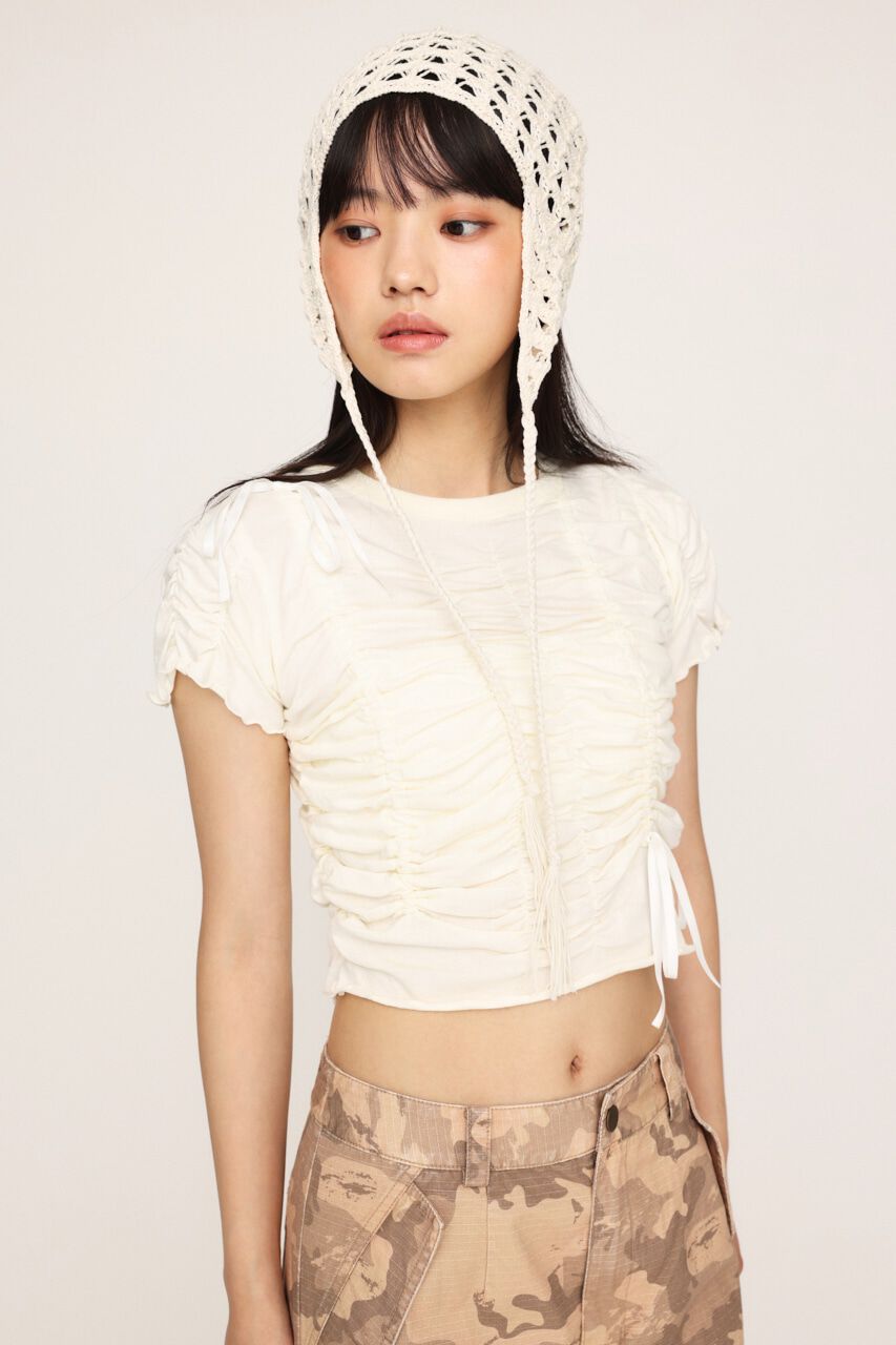 SLY「DRAWSTRING GATHER トップス」|Tシャツ・カットソー|