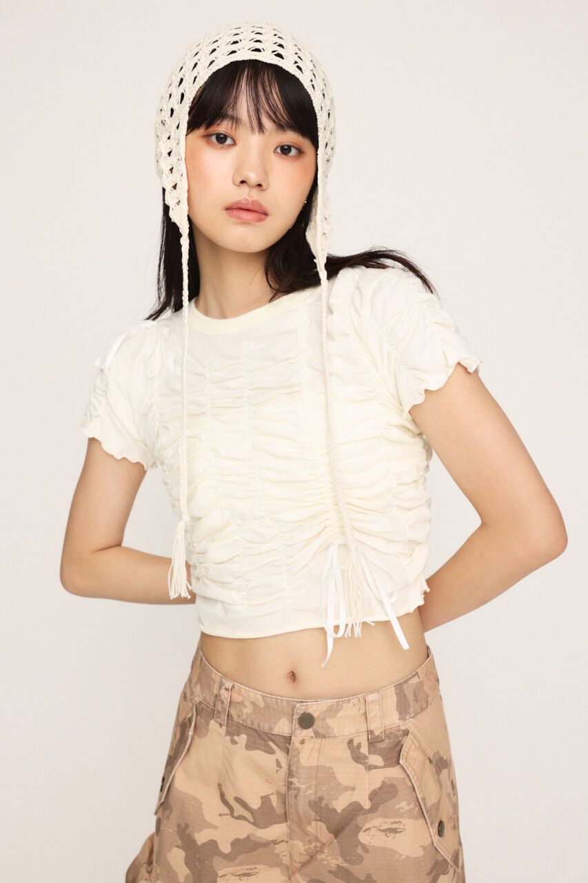 SLY「DRAWSTRING GATHER トップス」|Tシャツ・カットソー|