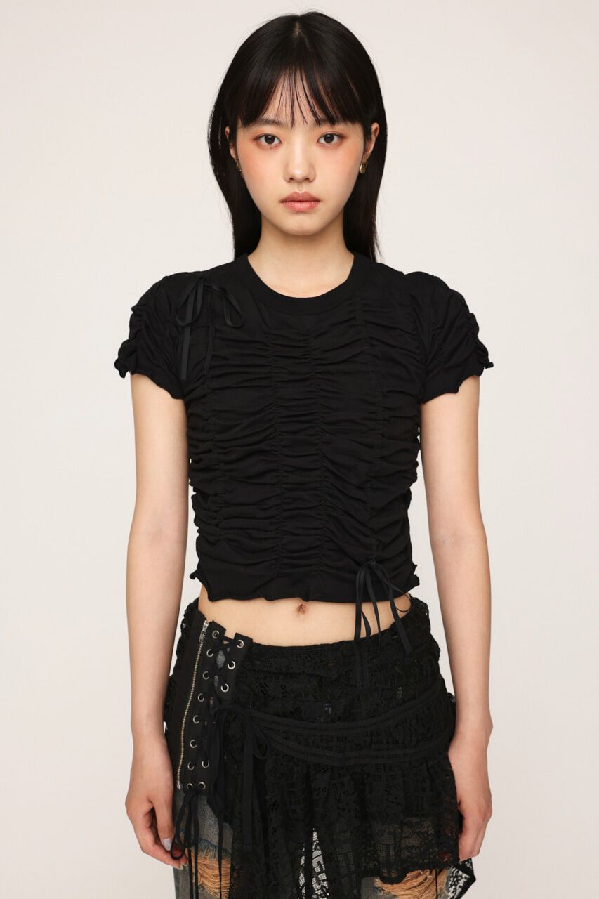 SLY「DRAWSTRING GATHER トップス」|Tシャツ・カットソー|