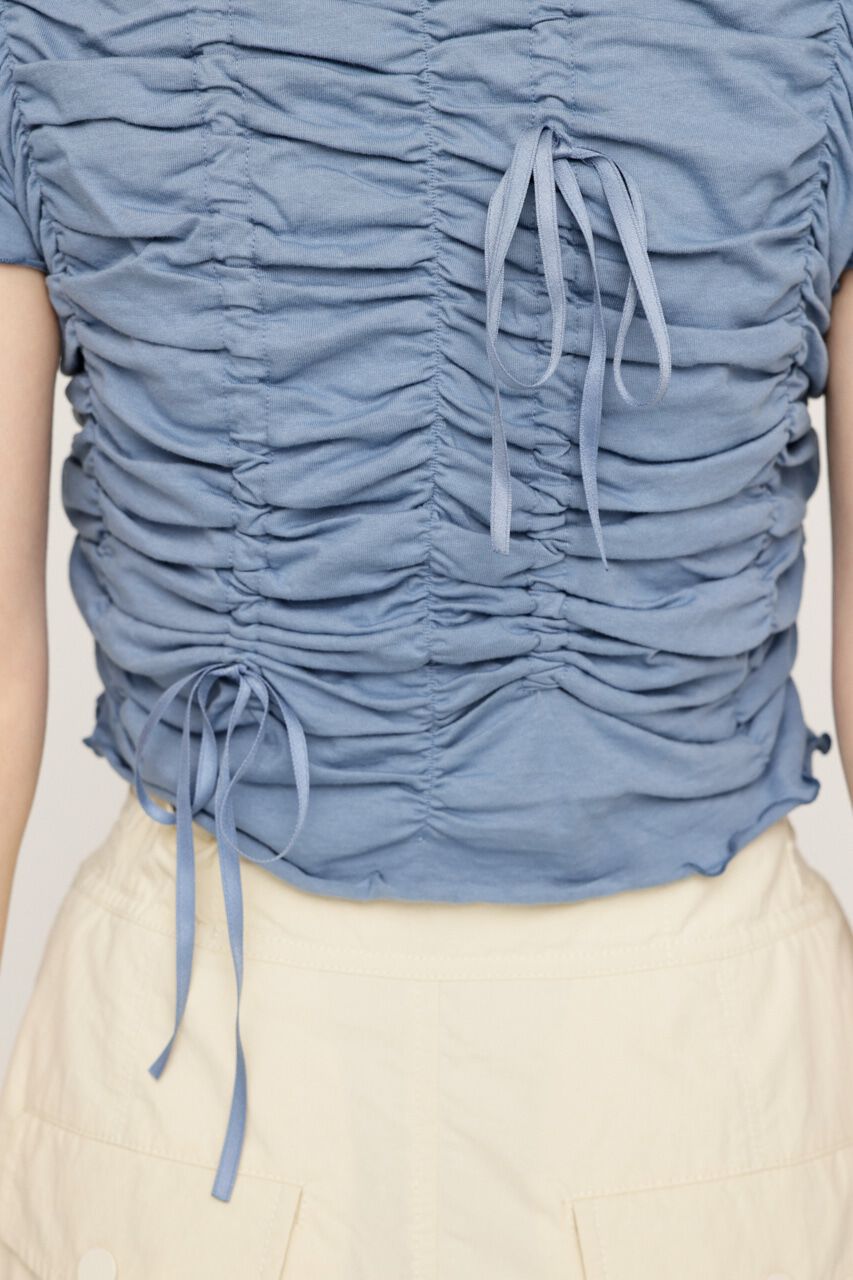 SLY「DRAWSTRING GATHER トップス」|Tシャツ・カットソー|