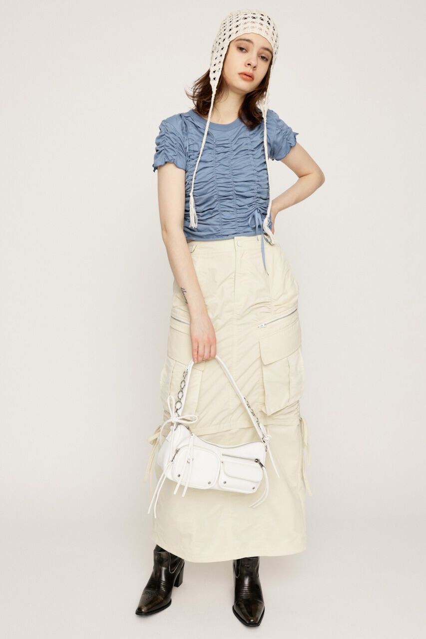 SLY「DRAWSTRING GATHER トップス」|Tシャツ・カットソー|