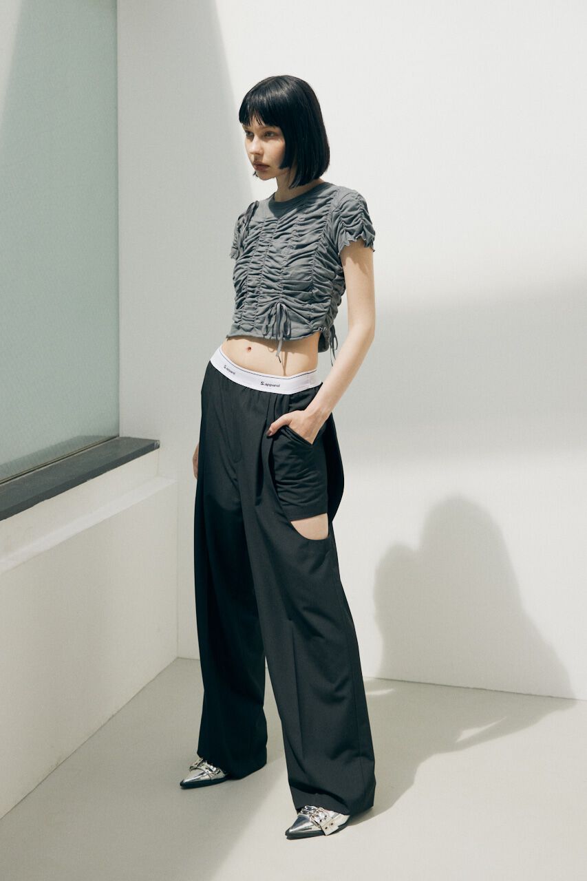 SLY「DRAWSTRING GATHER トップス」|Tシャツ・カットソー|