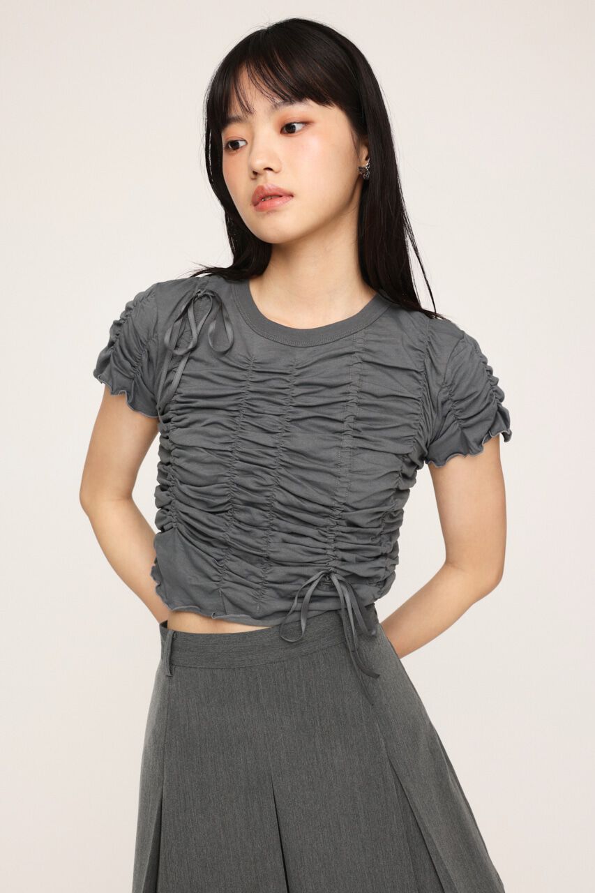 SLY「DRAWSTRING GATHER トップス」|Tシャツ・カットソー|