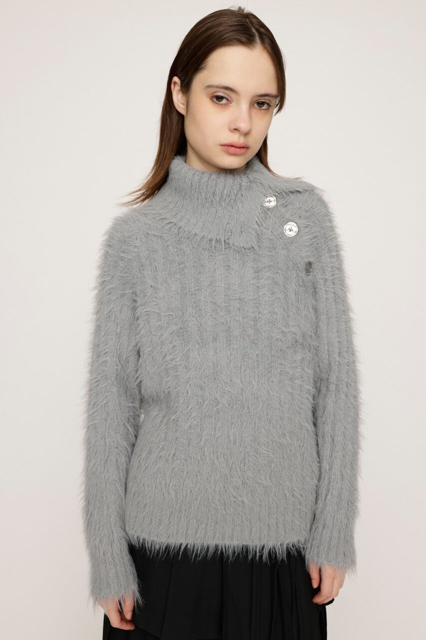 SLY「SIDE BUTTON SHAGGY チュニック」|ニット・セーター|