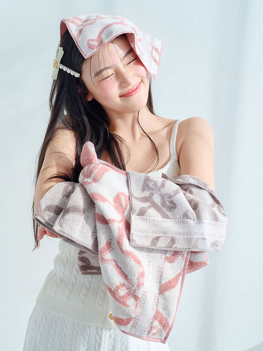 SNIDEL HOME「リボンジャカードフェイスタオル」|タオル|