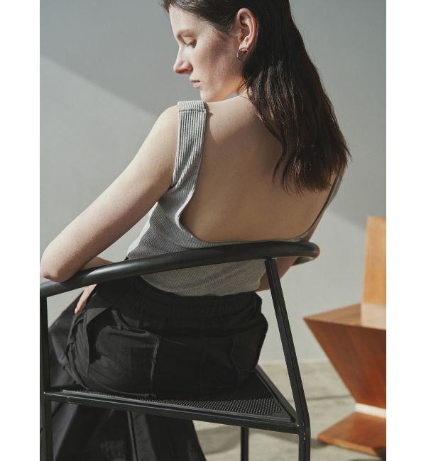 ELENDEEK「SQUARE NECK PAD TANK TOP」|タンクトップ|ライトグレー