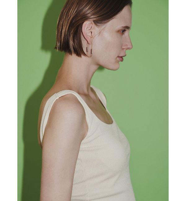 ELENDEEK「SQUARE NECK PAD TANK TOP」|タンクトップ|イエロー