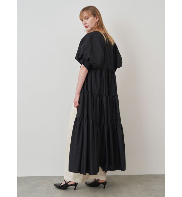 ELENDEEK「CENTER ZIP TIERED OP」|ワンピース|ブラック