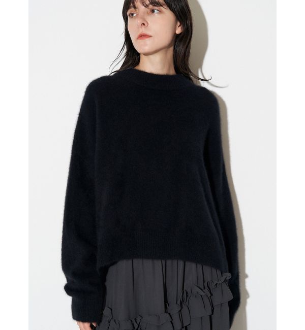 ELENDEEK「FOX WOOL ASYMMETRY KT」|ニット・セーター|ブラック