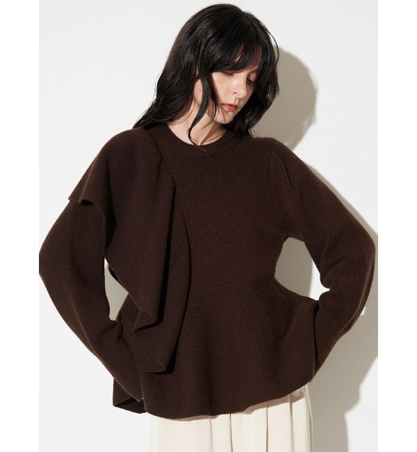 ELENDEEK「SHOULDER FRILL PEPLUM KT」|ニット・セーター|
