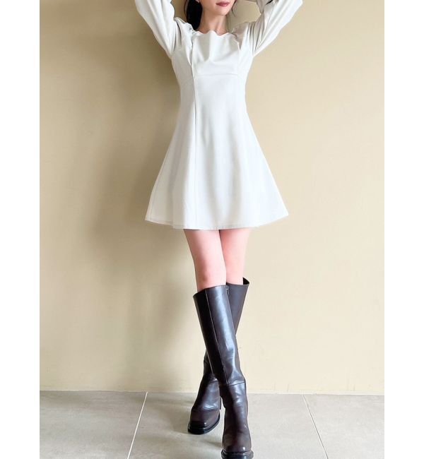 RESEXXY「ボリュームスリーブフレアミニワンピース」|ワンピース|アイボリー