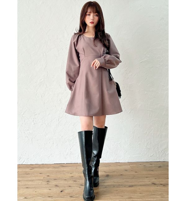 RESEXXY「ボリュームスリーブフレアミニワンピース」|ワンピース|