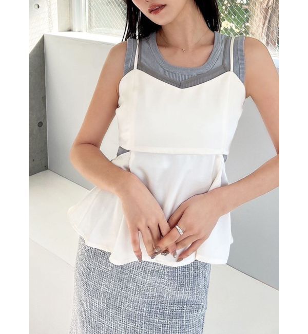 RESEXXY「シアーコンビキャミソール」|キャミソール|ホワイト
