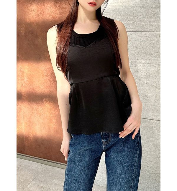 RESEXXY「シアーコンビキャミソール」|キャミソール|ブラック